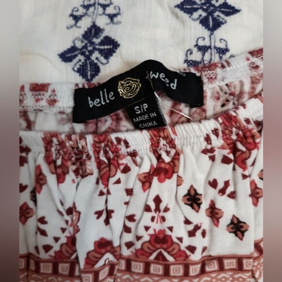 Bella Tweed layered off shoulder crop top - Picture 3 of 4